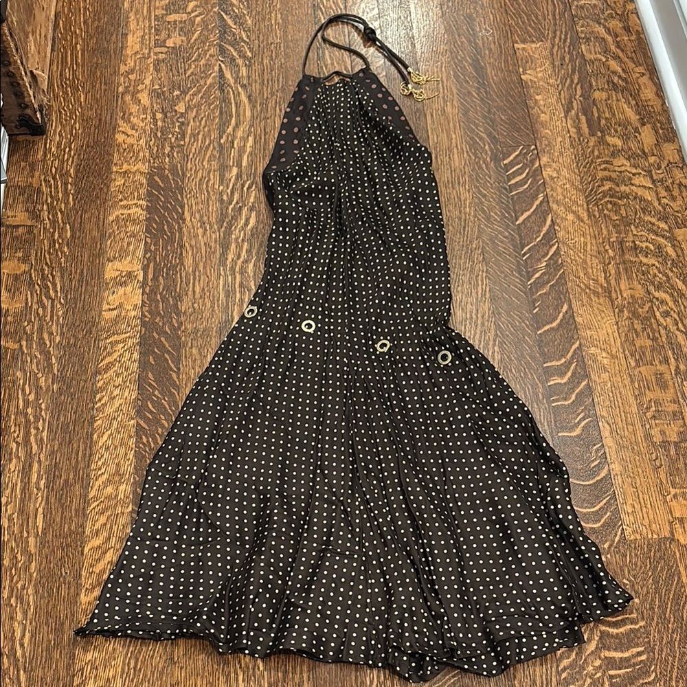 Jean Paul Gaultier Cream and Brown Halter Sundress